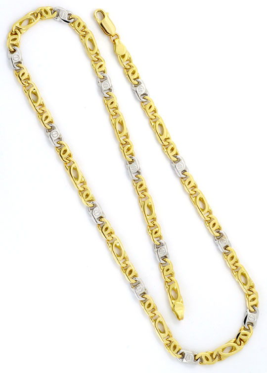 Foto 4 - Goldkette und Armband Set massiv 14K Gelbgold-Weißgold, K2196