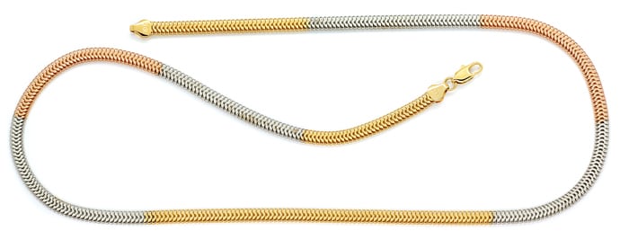 Foto 1 - Designer-Damenkette Goldkette Gelbgold-Rotgold-Weißgold, K3259
